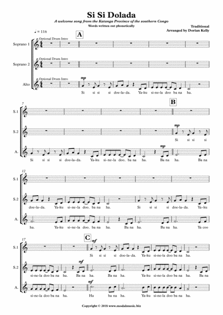 Si Si Dollarda (SSA) (arr. Dorian Kelly)