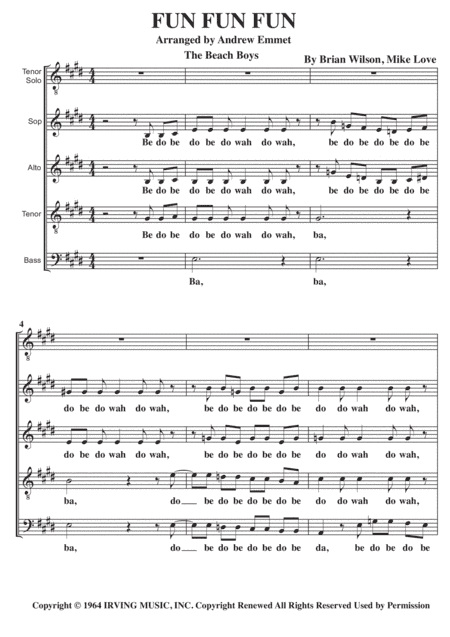 Fun, Fun, Fun (arr. Andrew Emmet)