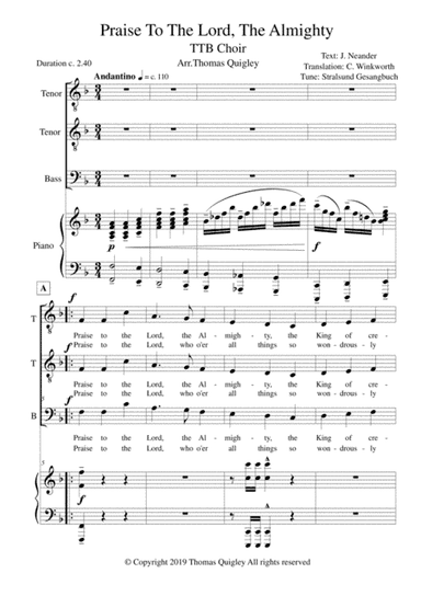 Praise To The Lord, The Almighty (arr. Thomas Quigley)