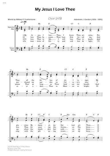 My Jesus I Love Thee - SATB Choir - W/Chords (arr. César Madeira)