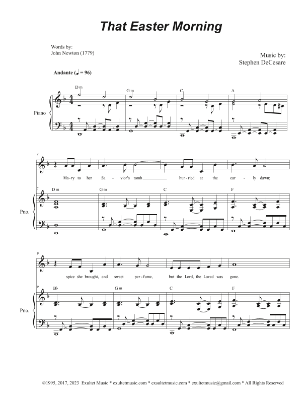 That Easter Morning (Vocal solo)