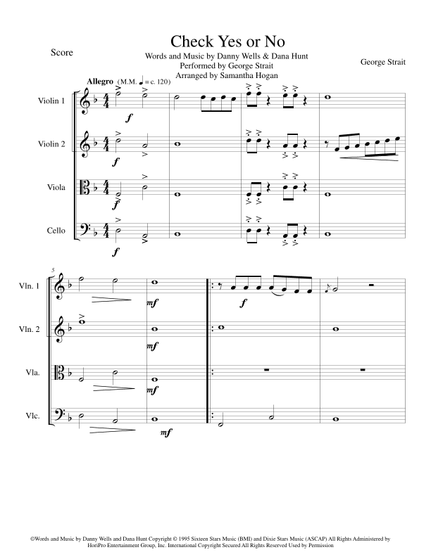 Check Yes Or No (arr. Samantha Hogan)