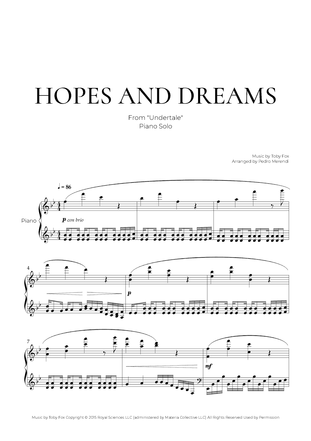 Hopes & Dreams Save The World His Theme (arr. Pedro Merendi)
