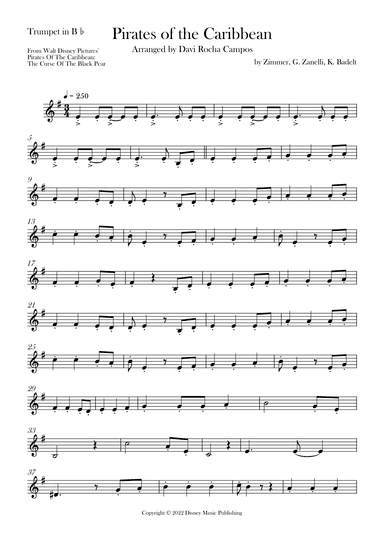 Pirates Of The Caribbean (arr. Davi Rocha Campos)