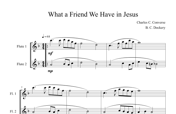 What a Friend We Have in Jesus (Flute Duet) (arr. B. C. Dockery)