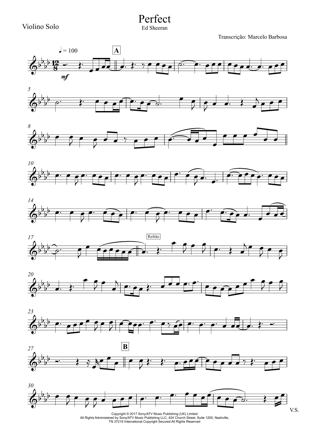 Perfect (arr. Transcrição: Marcelo Barbosa)