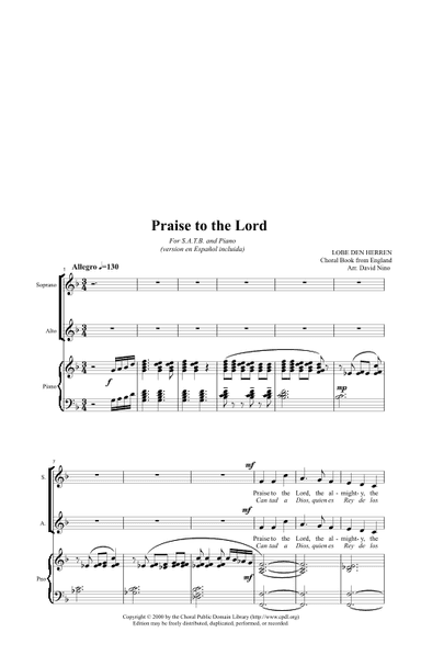 Praise to the Lord / Lobe Den Herren (arr. David Nino)