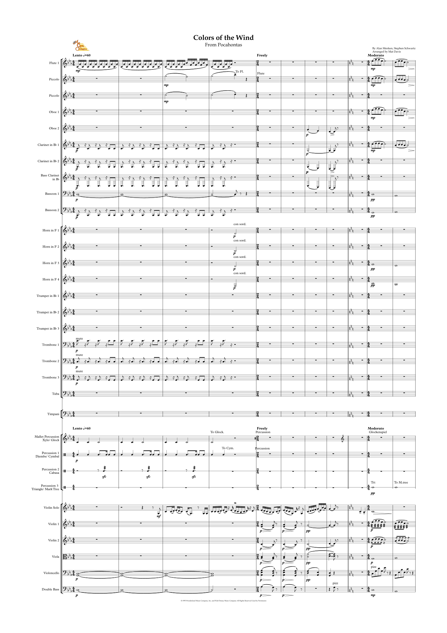 Colors Of The Wind (arr. Mat Davis)