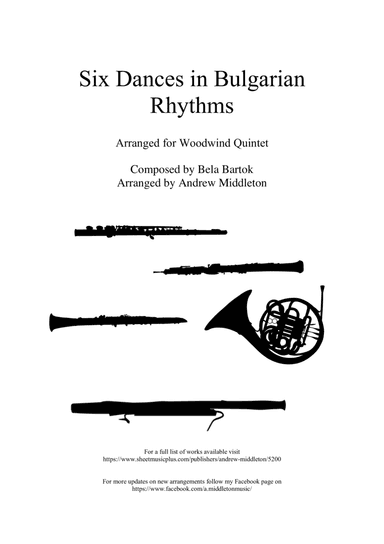 Six Dances in Bulgarian Rhythms arranged for Wind Quintet (arr. Andrew Middleton)