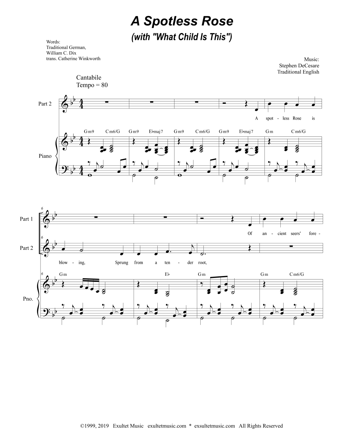 A Spotless Rose (with "What Child Is This") (2-part choir)