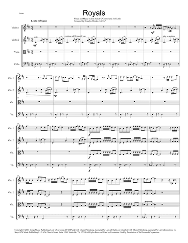 Royals (arr. Brandyn Metzko, ASCAP)