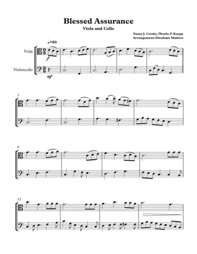 Blessed Assurance Viola-Cello Duet (arr. Abraham Maduro)