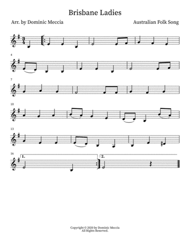 Brisbane Ladies (arr. Dominic Meccia)