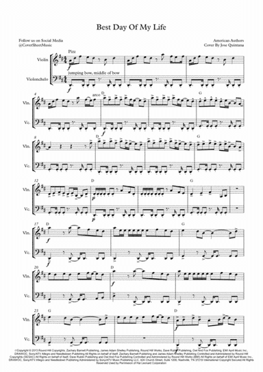 Best Day Of My Life (arr. Jose Quintana)