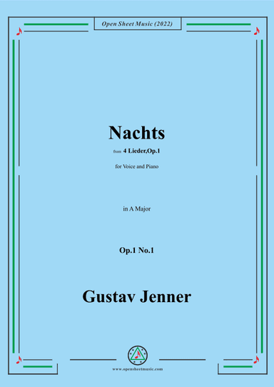 Jenner-Nachts,in A Major,Op.1 No.1 (arr. OSM Press)