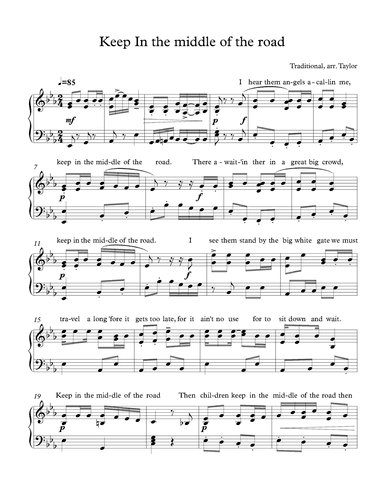 Keep in the middle of the road (arr. Paul Taylor)
