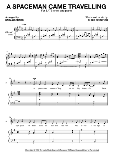 A Spaceman Came Travelling (arr. Sara Garrard)