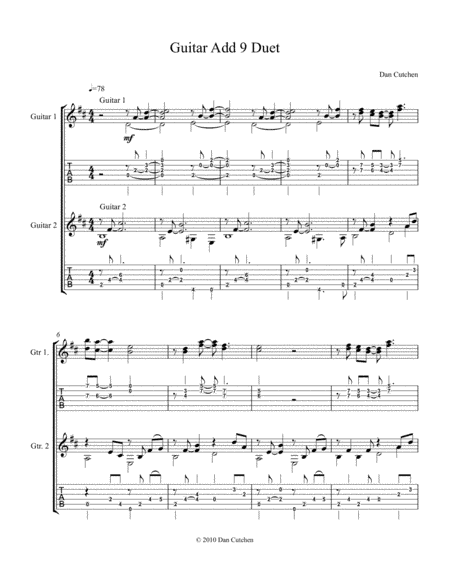 Guitar Duet or Ensemble, "Guitar Add 9 Duet"