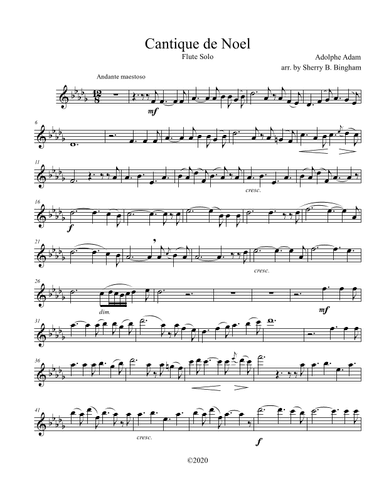 Cantique de Noel (O Holy Night) - for flute solo (arr. Sherry B. Bingham)