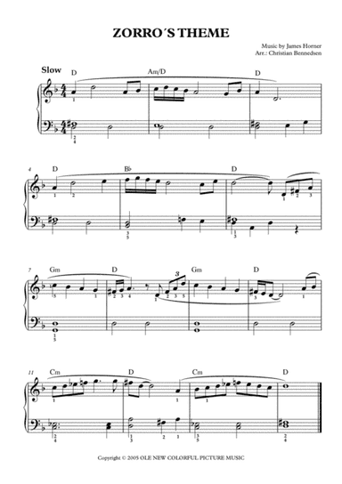 Zorro's Theme (arr. Christian Bennedsen)