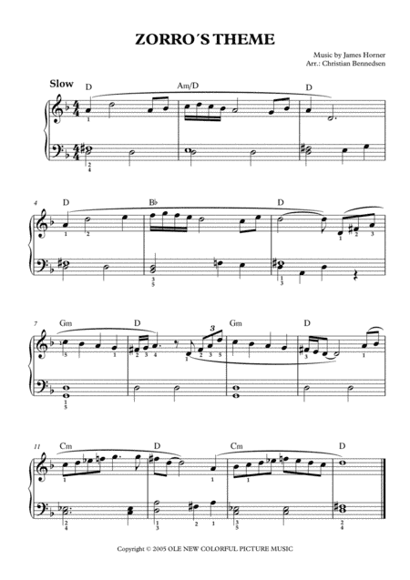 Zorro's Theme (arr. Christian Bennedsen)