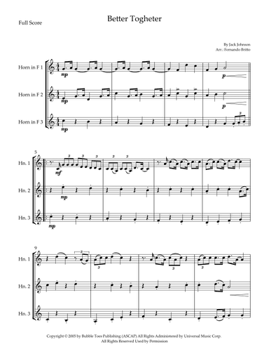 Better Together (arr. Fernando Britto)