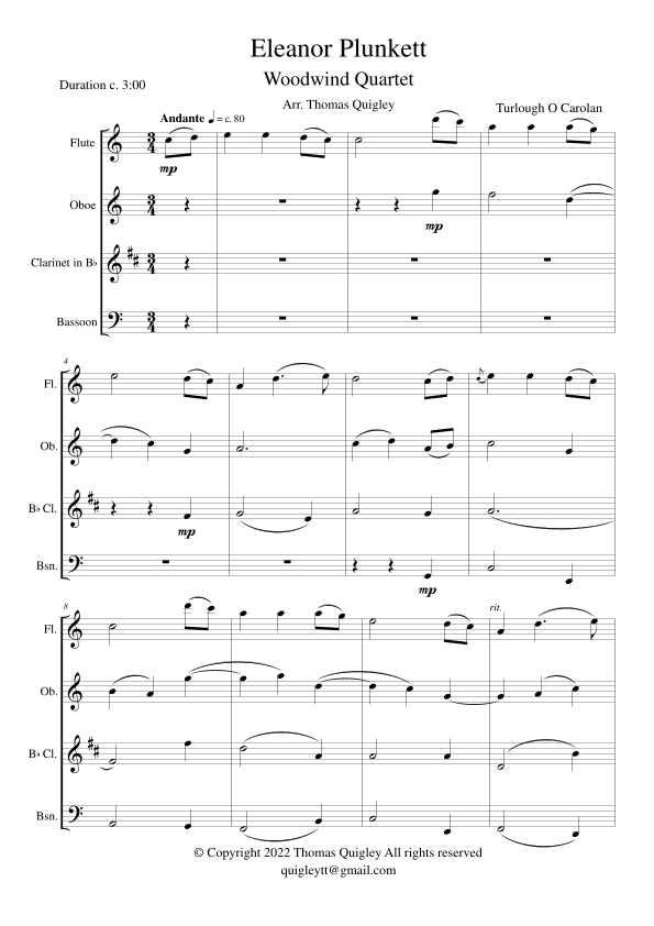 Eleanor Plunkett (arr. Thomas Quigley)