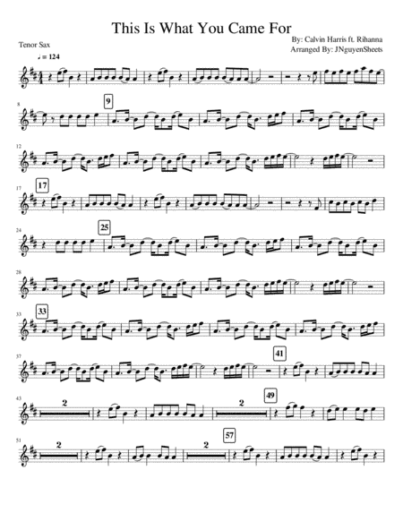 This Is What You Came For (arr. JNguyenSheets)