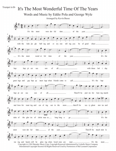 The Most Wonderful Time Of The Year (arr. Kevin Busse)