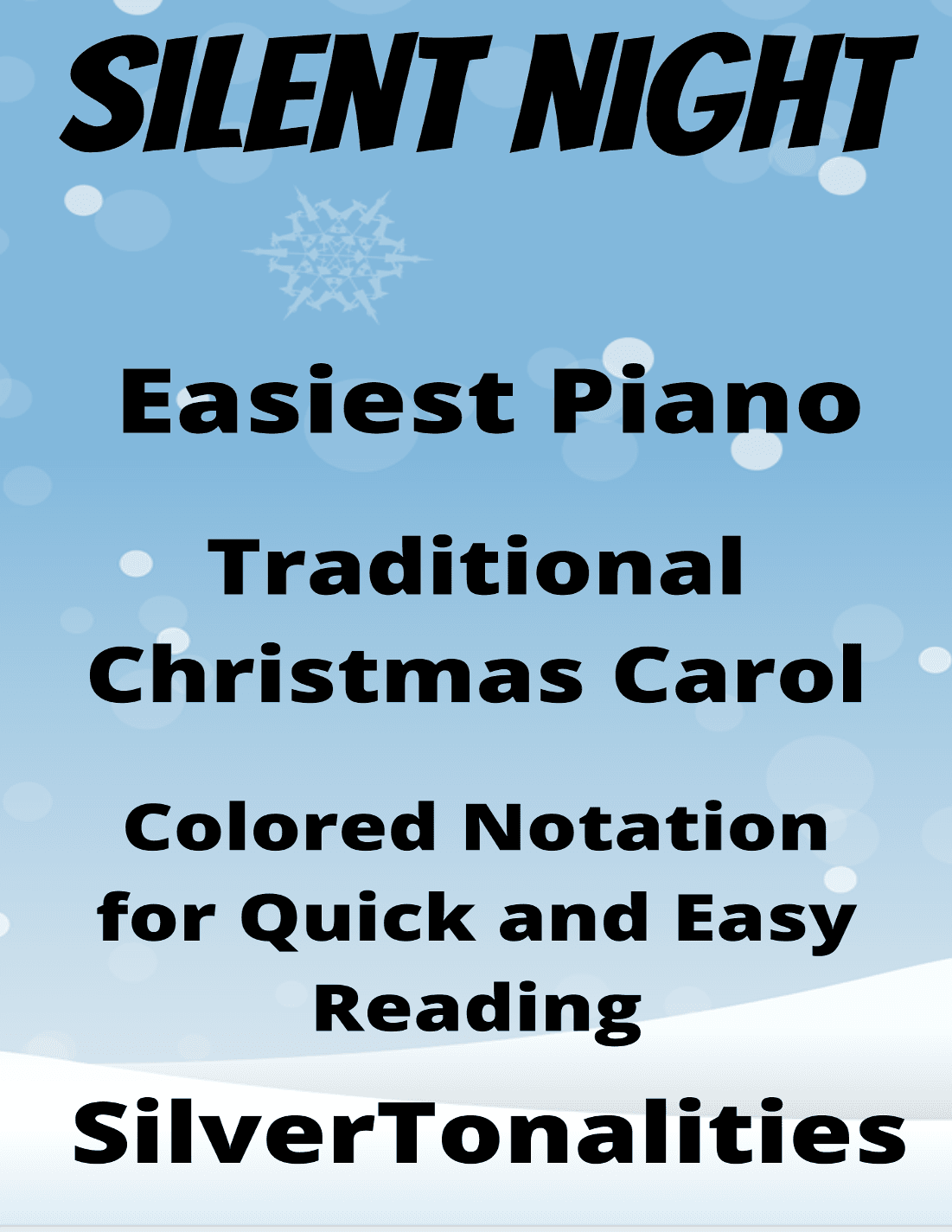 Silent Night Easist Piano Sheet Music with Colored Notation (arr. SilverTonalities)