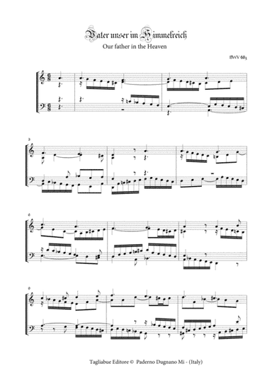 VATER UNSER IM HIMMELREICH - BWV 683 - For Organ (arr. Marcello Meneguzzo)