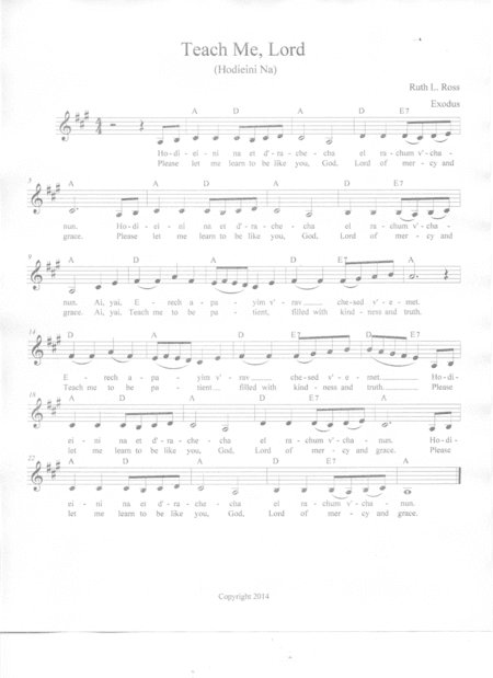 Teach Me, Lord (Hodieini Na)
