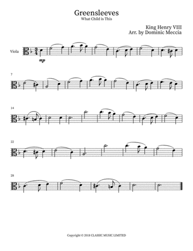 Greensleeves (arr. Dominic Meccia)