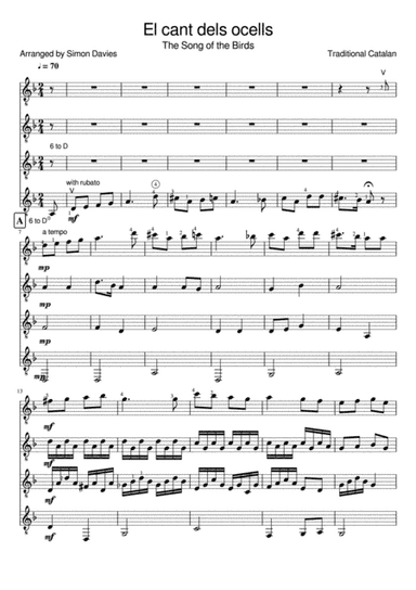 El cant dels ocells - guitar ensemble (arr. Simon Davies)