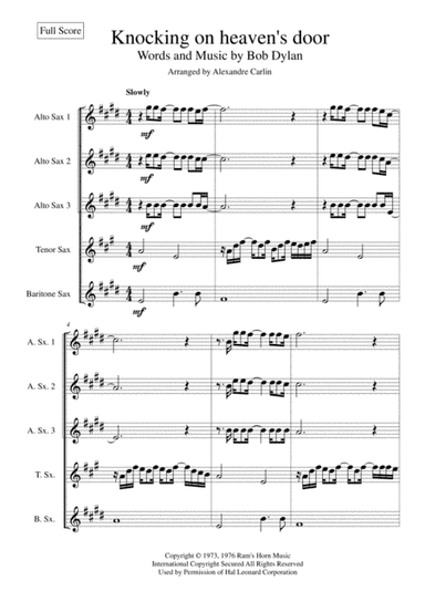 Knockin' On Heaven's Door (arr. Alexandre CARLIN)