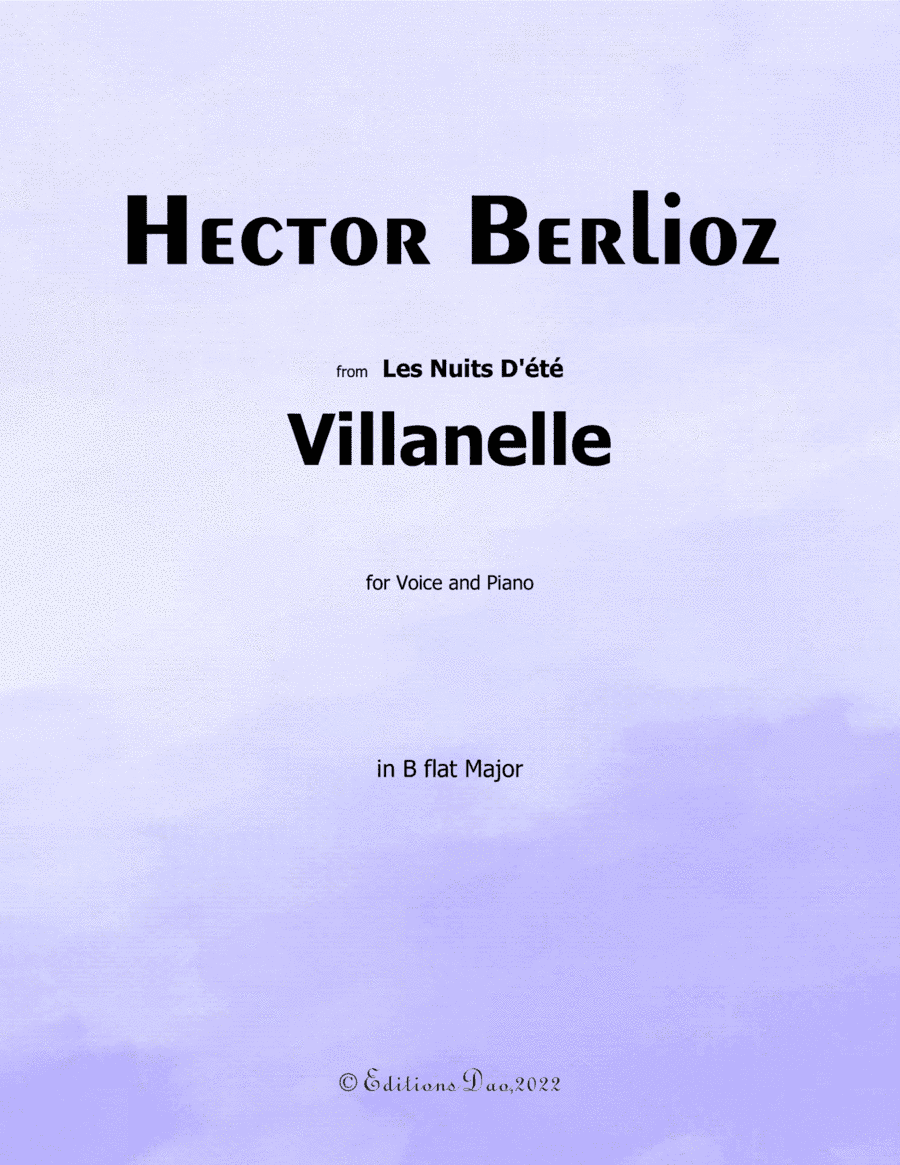 Villanelle, by Berlioz, in B flat Major (arr. Editions Dao)