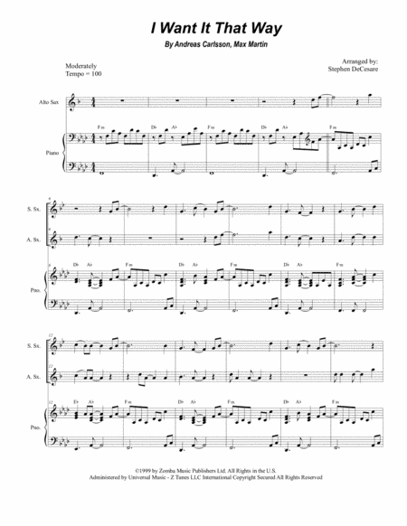 I Want It That Way (arr. Stephen DeCesare)