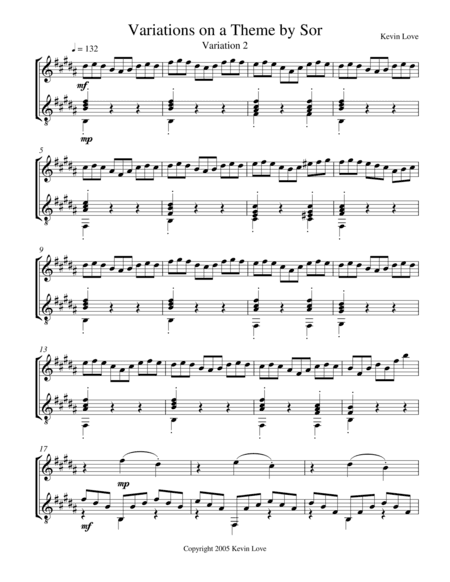 Variations on a Theme by Sor (Flute and Guitar) - Var. 2