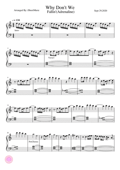 Why Don't We Fallin (arr. iSheetMusic)