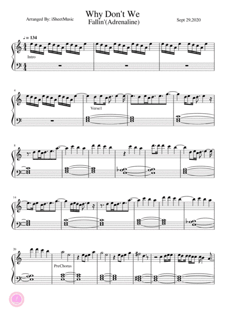 Why Don't We Fallin (arr. iSheetMusic)