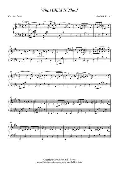 What Child Is This? (arr. Justin K. Reeve)