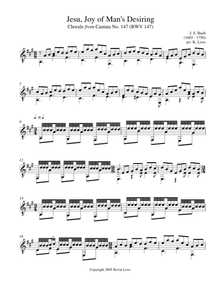 Jesu, Joy of Man's Desiring, with tremolo (arr. Kevin Love)