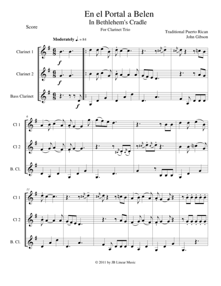 In Bethlemen's Cradle for Clarinet Trio (arr. John Gibson)