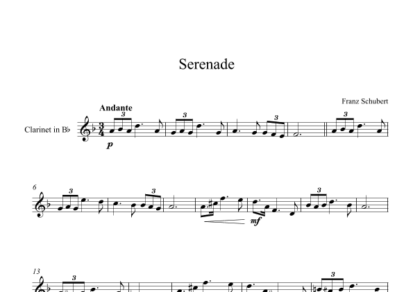 Serenade - Franz Schubert (Clarinet) (arr. Digital Book Music)