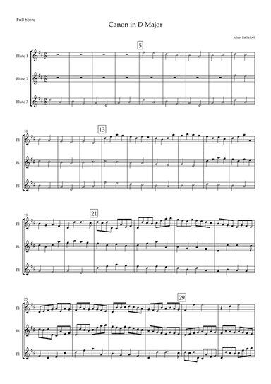 Canon in D Major (Johann Pachelbel) for Flute Trio (arr. Fabio Britto)