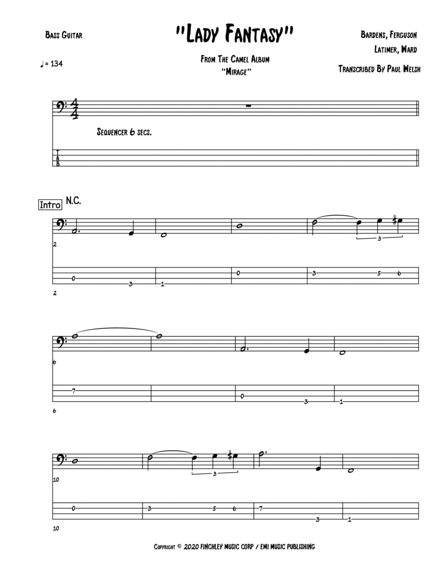 Lady Fantasy (arr. Accubass)