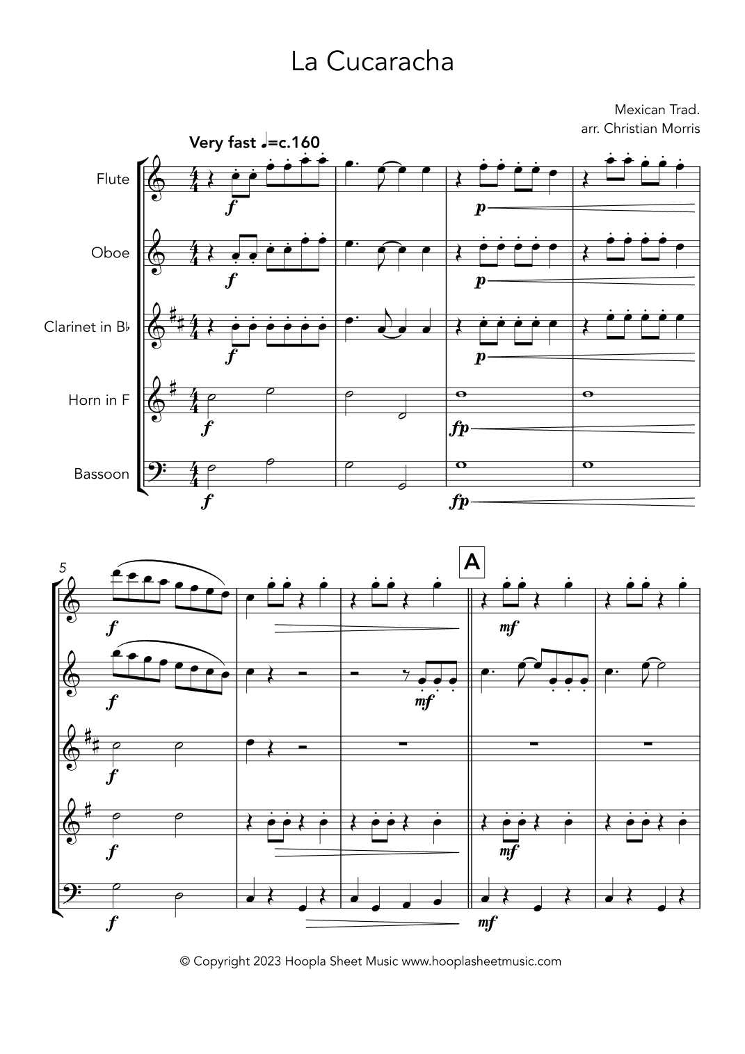 La Cucaracha (arr. Christian Morris)