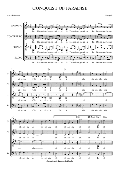 Conquest Of Paradise (arr. Schubert)