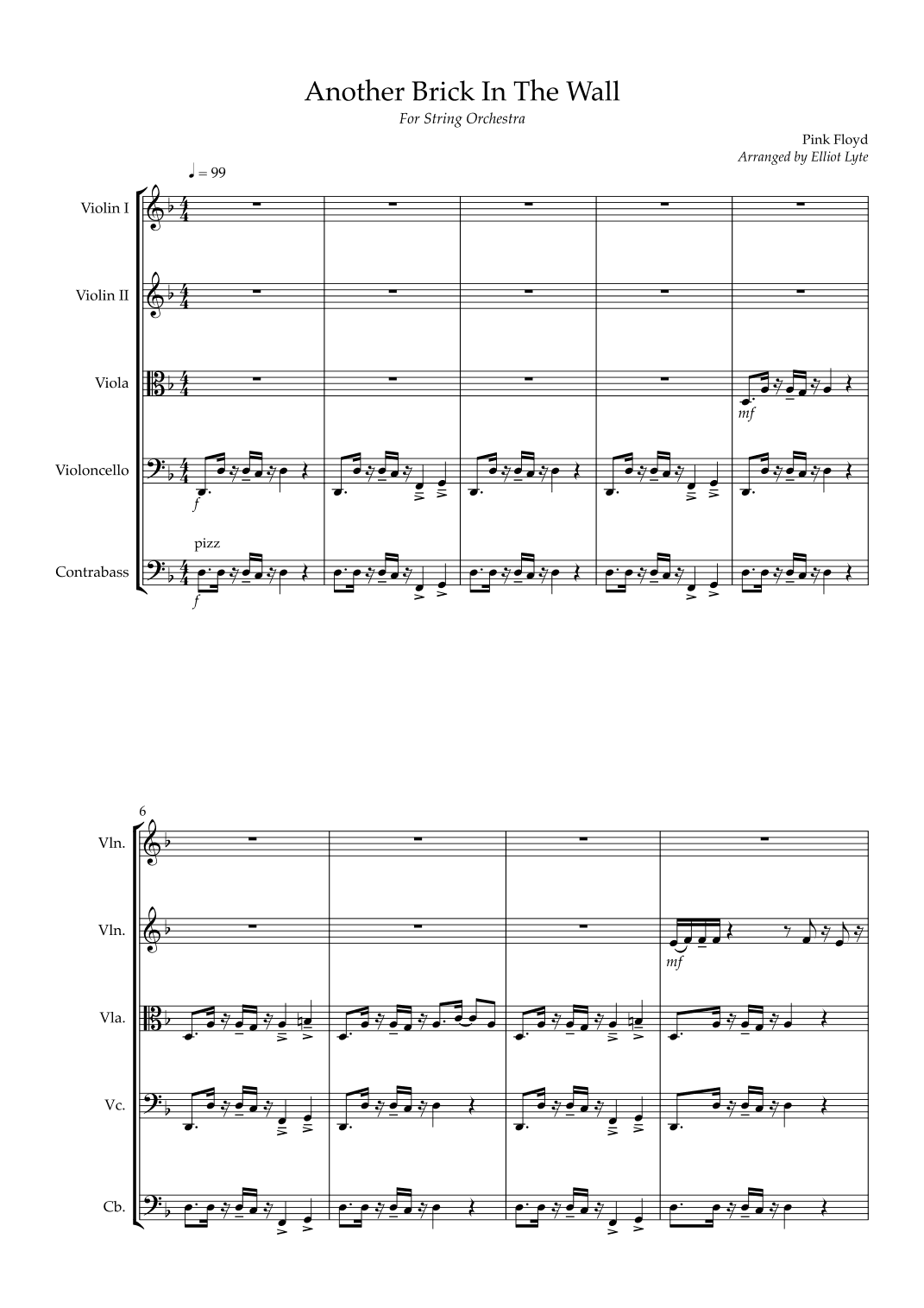Another Brick In The Wall (arr. Elliot Lyte)