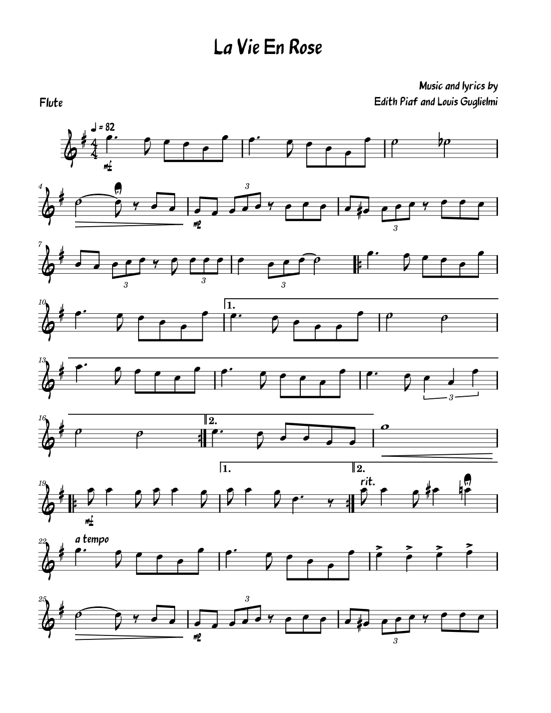 La Vie En Rose (arr. David Lartey)